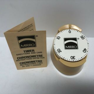 Vintage Mirro Timer Lge Dial 60 Minutes Almond Color M - 0302 - 43 Box Instructions