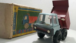 Vintage Dump Truck " Samosval " Tin Metal Carrier Ussr Cccp Russia Box