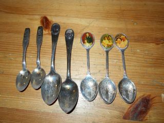 7 X Vintage Spoon Of The Royal Family Prince Charles Princess Diana,  Queen,