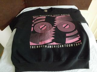 Vintage 1989 Rolling Stones Steel Wheels The North American Tour Sweatshirt Xl
