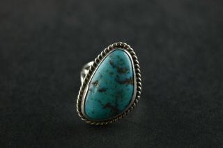 Vintage Sterling Silver Turquoise Stone Massive Ring - 7g