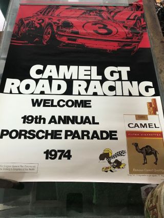 Vintage 1974 Camel Gt Road Racing 19th Annual Porsche Parade Poster