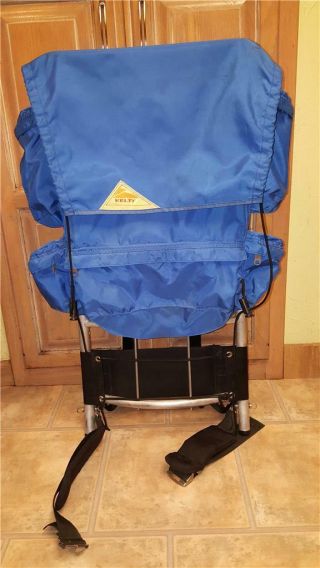 Vtg L Kelty External Hard Alum.  Frame Back Pack Blue Hiking Camping Backpack Bag