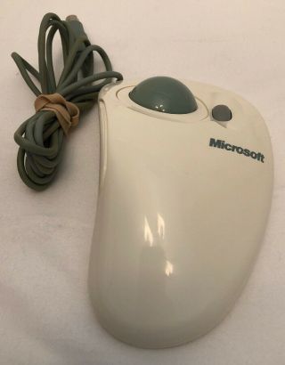 Microsoft Intellimouse Trackball Mouse Serial Ps/2 Compatible X03 - 09209 Vtg