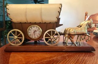 Vintage Horse Drawn Carriage Electric Clock / Lamp