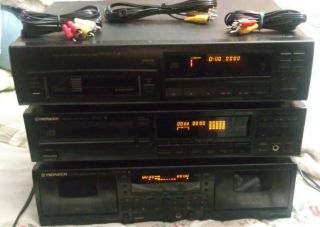 Vintage Pioneer Stereo System 1990s Pd502 Pd101 Ct - W502r Dual Cassette 6 Disk Cd