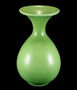 Vintage Royal Haeger Art Pottery Green Lime Peel Glaze Vase Mid - Century Modern