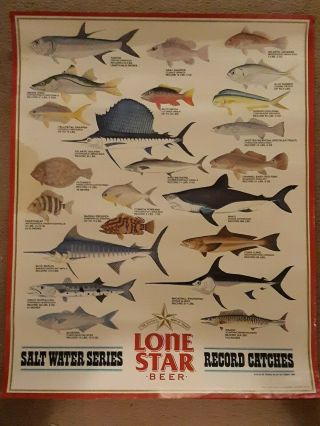Vintage Lone Star Poster Saltwater Fish