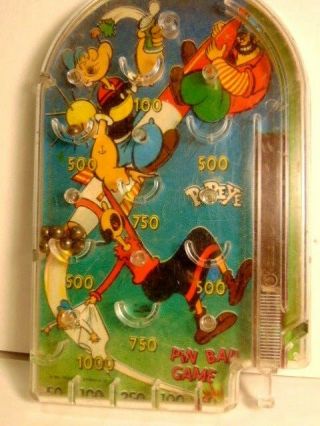 Vintage Plastic Popeye The Sailor Pin Ball Game; King Features Syndicate