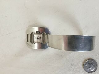 VINTAGE DULUX Swiss Made 17 Jewel Sterling Silver Wind - up Women ' s Bracelet Watch 2