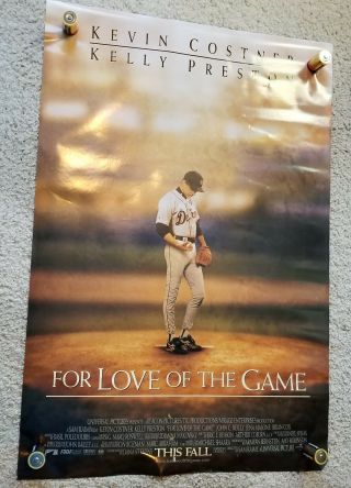 Vintage Full Size Movie Poster For Love Of The Game 27 " X40 " Double Sided Costner