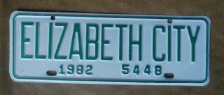 Vintage Elizabeth City Nc Municipal License Plate Tag Topper 1982 North Carolina
