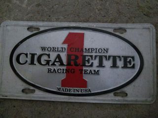 Vintage Cigarette Racing Metal Embossed Hot Rod License Plate