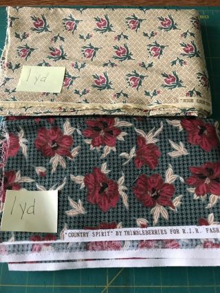 THIMBLEBERRIES 8.  5 Yds - Harvest Time & Misc Lines.  OOP/Vintage Quilt Shop Fabric 3