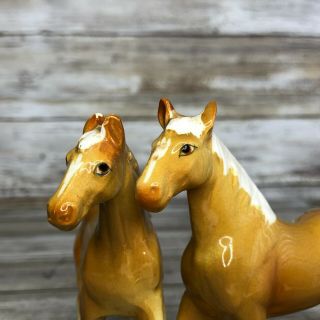 Vintage Enesco Palomino Horse Salt And Pepper Shakers Ceramic Equestrian Western