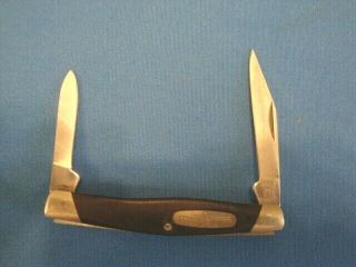 Vintage Buck Usa 309 2 Blade Folding Pocket Knife Black Saw - Cut Handle