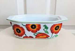 Vintage Orange Poppy Flower Butter Boat From Cook Street Ceramic/porcelain