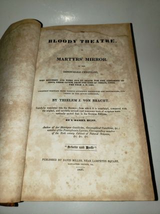 The Bloody Theater or the Martyr’s Mirror Theilem Von Bracht 1837 1st English Ed 4