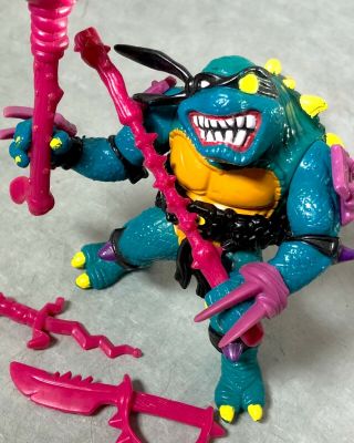 1990 Teenage Mutant Ninja Turtles Slash Action Figure Complete Vintage Tmnt
