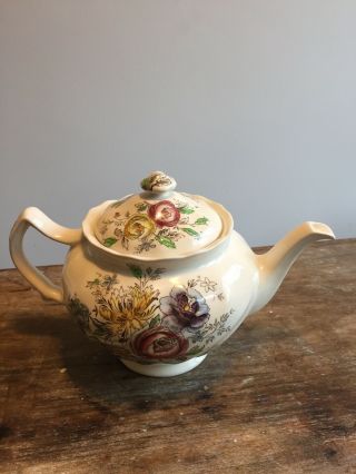 Sheraton Brothers Bros Teapot Vintage Tea Pot Floral Small Chips See Photo