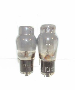 Matched Pair - Rca 6l6g Smoked Glass Amplifier Tubes.  Tv - 7 Test @ Nos Specs.