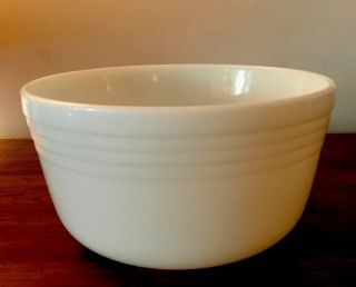 Vintage Hamilton Beach Pyrex Ribbed White Milk Glass Mixing Bowl - Made In Usa