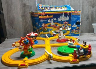Vintage 1986 Disneyland Mickey Mouse Playmates Train Track Play Set Toy