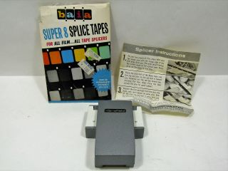 Vintage Mansfield 8mm Movie Film Splicer With Baia Tapes