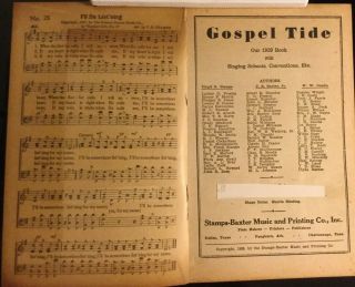 GOSPEL TIDE Stamps Quartet Music Co.  1939 Vintage Paperback Songbook.  ShapeNotes. 3