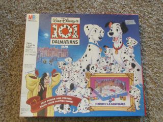 Vintage Walt Disney 101 Dalmations Board Game Milton Bradley Cruella Deville
