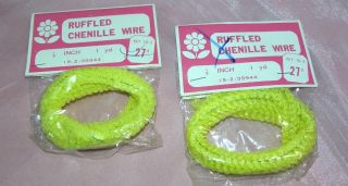 2 Yds Vtg Nos Iop Yellow Ruffled Bumpy Curly Wire Chenille,  Crafts Doll Making