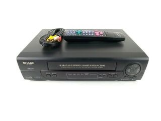 Sharp Vc - H800u Vhs Vcr Video Cassette Player Recorder With Remote And Cables