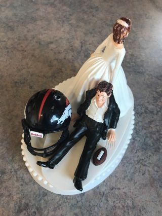 Vtg Denver Broncos Wilton Wedding Cake Topper Nfl 1989