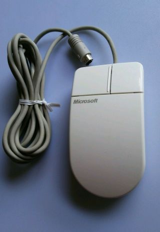 Microsoft Ps/2 Compatible Mouse Lr 87483 Euc Vintage Roller Quick
