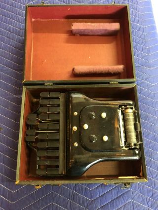 Vintage 1911 - 1913 Stenotype Company USA Short Hand Machine No.  3 w/ box 2