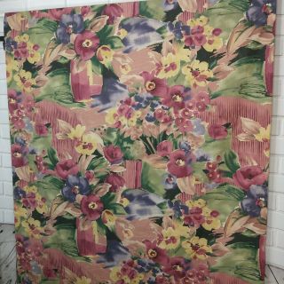 Vintage Croscill Watercolor Pansies Shower Curtain Floral Pansy Flowers 71 X 73