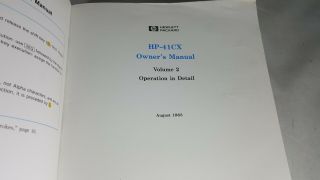 HP - 41CX Manuals Volume 1 and 2 5