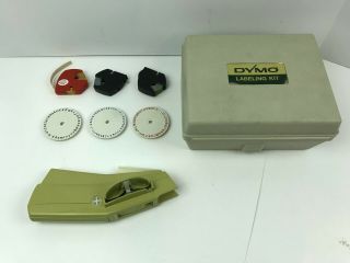 Vintage Dymo Embossing Label Maker M - 6 Extra Wheels And Label Tape Box