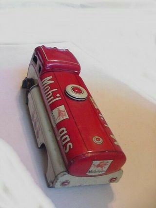 Vintage Japan Mobil Oil Gas Truck Tin Litho Toy Friction 3