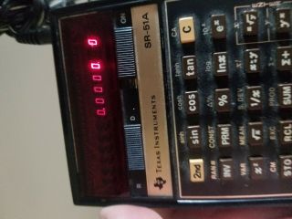 Texas Instruments TI SR - 51A Electronic Slide Rule Calculator powers on htf 6