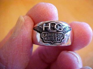 Awesome Vintage Sterling Silver Harley Davidson Motorcycle Ladies Ring,  Size 6