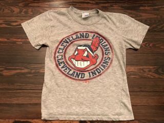 Cleveland Indians Baseball Chief Wahoo Mascot Vintage T - Shirt Size Small S 1989