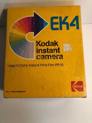 Vintage Kodak Ek4 Instant Camera,  Pr10 Film,