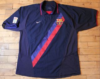 Barcelona Away Football Shirt 2002 2004 Nike Vintage Jersey