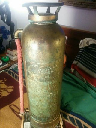 Pyrene Vintage Guardene Brass & Copper Fire Extinguisher