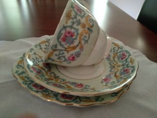 Vintage Colclough Of England Cup,  Saucer And Side Plate Trio -