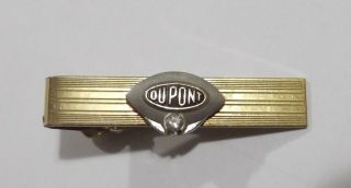 Vintage Dupont Service Award Tie Clip 1 Diamond 12k Gold Filled Balfour