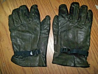 Vintage M - 1949 Size Medium Us Army Glove Shells Cattlehide W/ Wool Liners