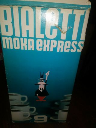 Vintage Classic Bialetti Moka Express 9 Cup Stove Top Espresso Pot Italy 2
