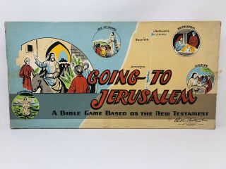 Vtg 1955 Going To Jerusalem Board Game Parker Brothers